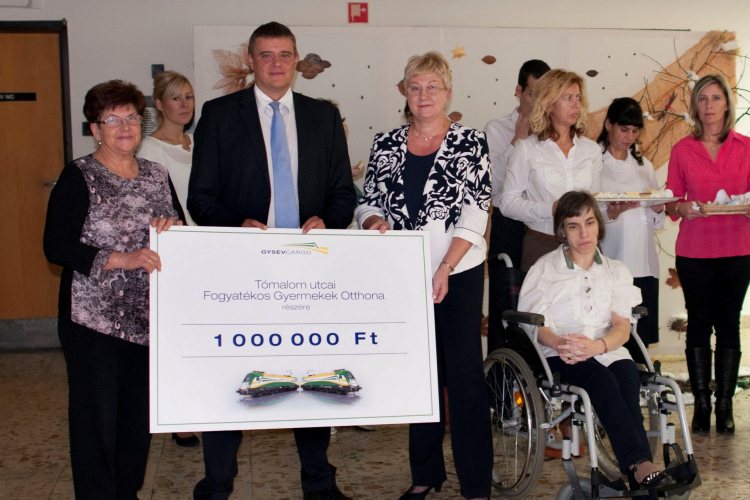 Egymillió forinttal segíti a GYSEV CARGO Zrt. soproni Fogyatékos Gyermekek Otthonát