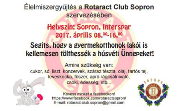 Élelmiszert gyűjt gyermekotthonoknak a soproni Rotaract Club