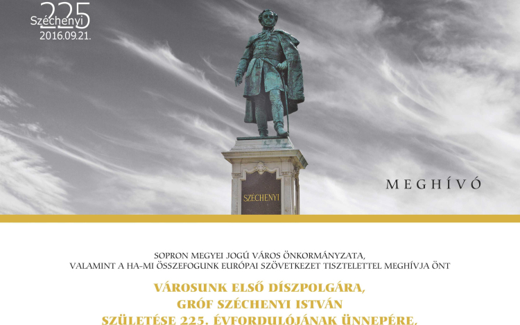 Meghívó Gróf Széchenyi István születése 225. évfordulójának ünnepére